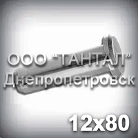 Палець — вісь 12х80 DIN 1444 В (ГОСТ 9650-80 тип 6) ISO 2341сталевий оцинкований