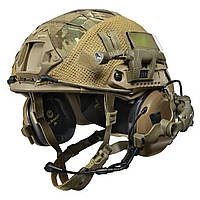 Тактичний Шолом військовий Fast NIJ IIIA EARMOR M32 з мікрофоном Кріплення Чебурашка Кавер Каска мультикам армійська