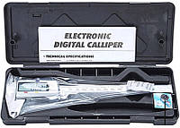 Штангенциркуль електронний металевий 0-200 мм з циферблатом в пластиковому кейсі та батарейкою