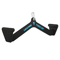 Рукоятка для тяги із середнім хватом Mide Grip нековзне покриття LiveUp LP8327 Чорний