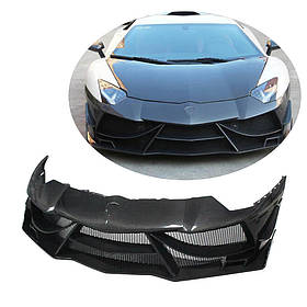 Накладки на передній бампер Lip (Карбон) для Lamborghini Aventador