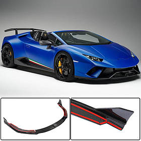 Накладка на передній бампер Lip V2 (Карбон) для Lamborghini Huracan