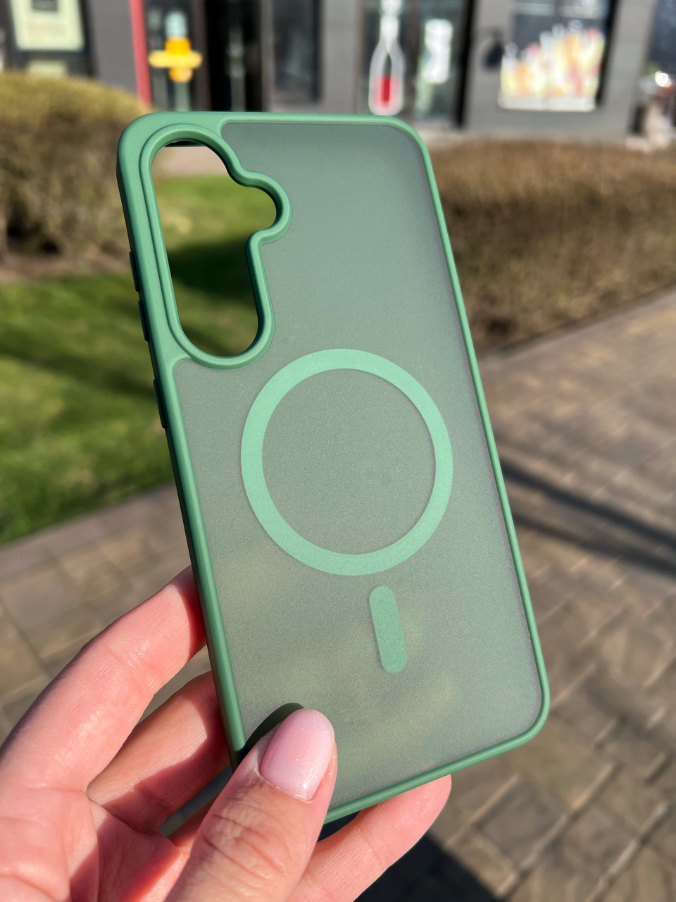 Чохол бампер Wave Matte Insane MagSafe для Samsung Galaxy S24 FE Green