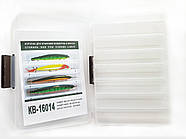 Коробка для зберігання 130мм воблерів та блешень, Альянс КВ-16014, двостороння, 14 відсіків, розмір 260х187х48мм, фото 2