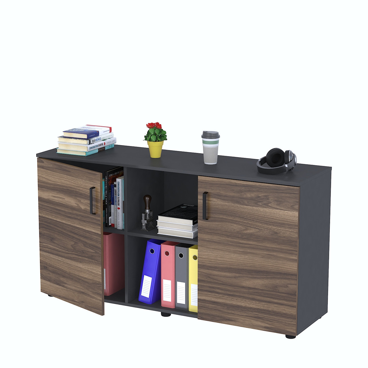 Тумба офісна LT-141-75 Орех Модена - Антрацит, фото 1
