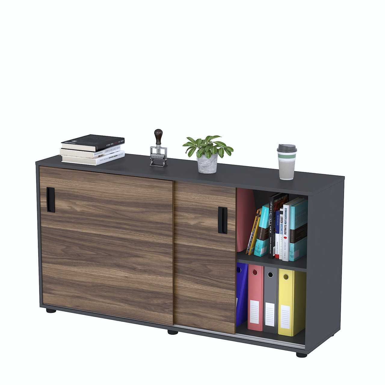 Тумба офісна LS-141-75 Орех Модена - Антрацит, фото 1