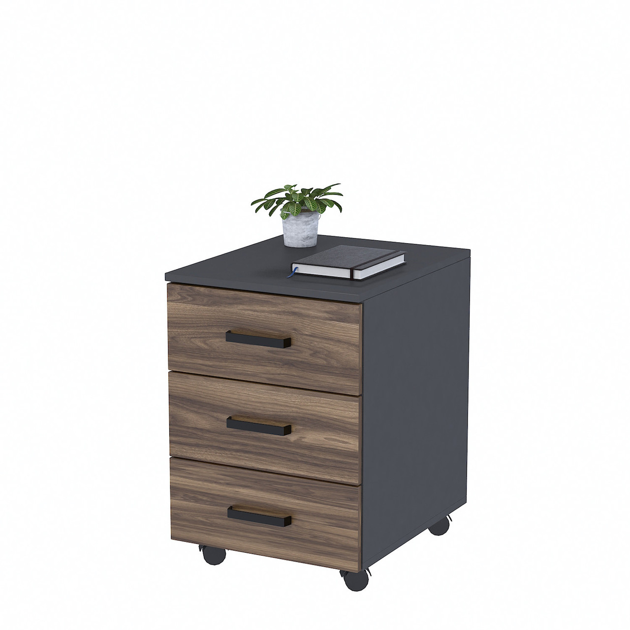 Тумба мобільна NT-3S-42-60 Орех Модена - Антрацит, фото 1