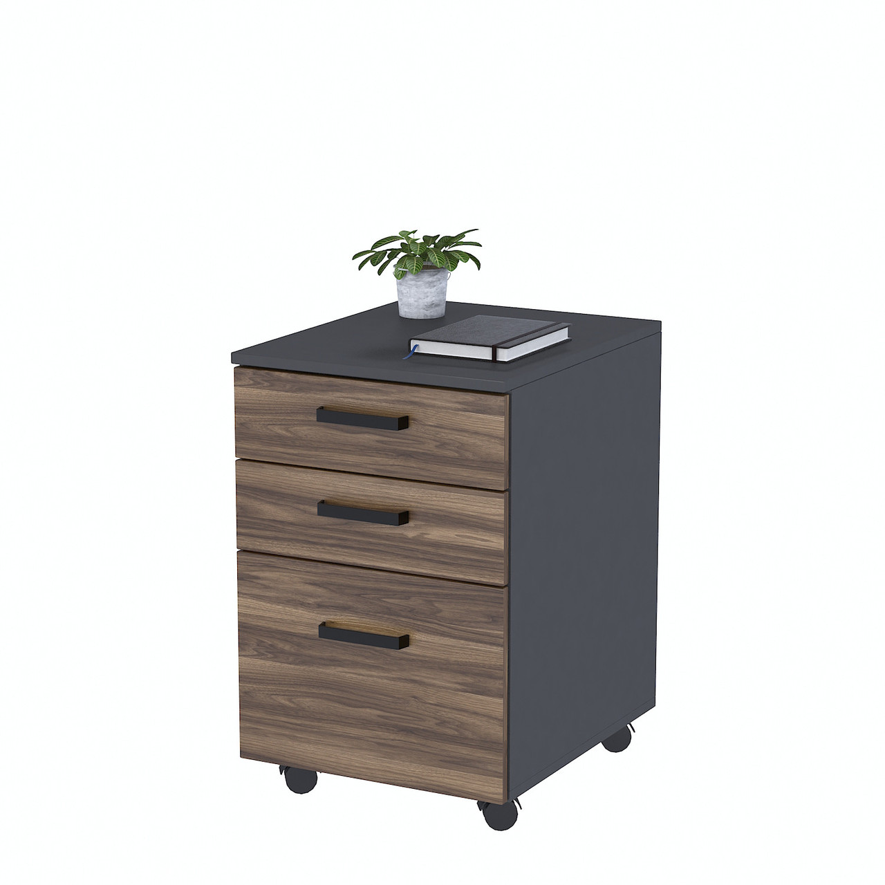 Тумба мобільна NT-3S-42-65 Орех Модена - Антрацит, фото 1