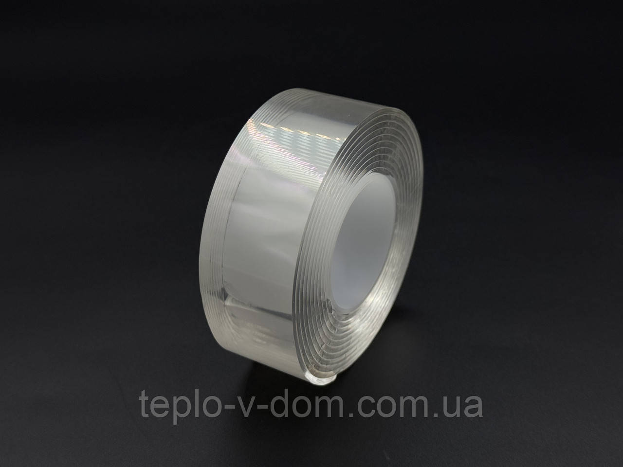 Скотч двосторонній 30мм 1,8мм прозорий 2 метри.