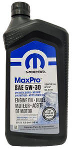 Моторна олива MaxPro 5w-30, 0,946L MOPAR 68518204AA Jeep Grand Cherokee, Wrangler; Chrysler Voyager; Fiat