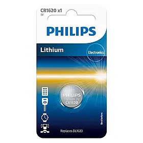 Батарейка PHILIPS 3V літієва кнопкова (CR1620/00B)