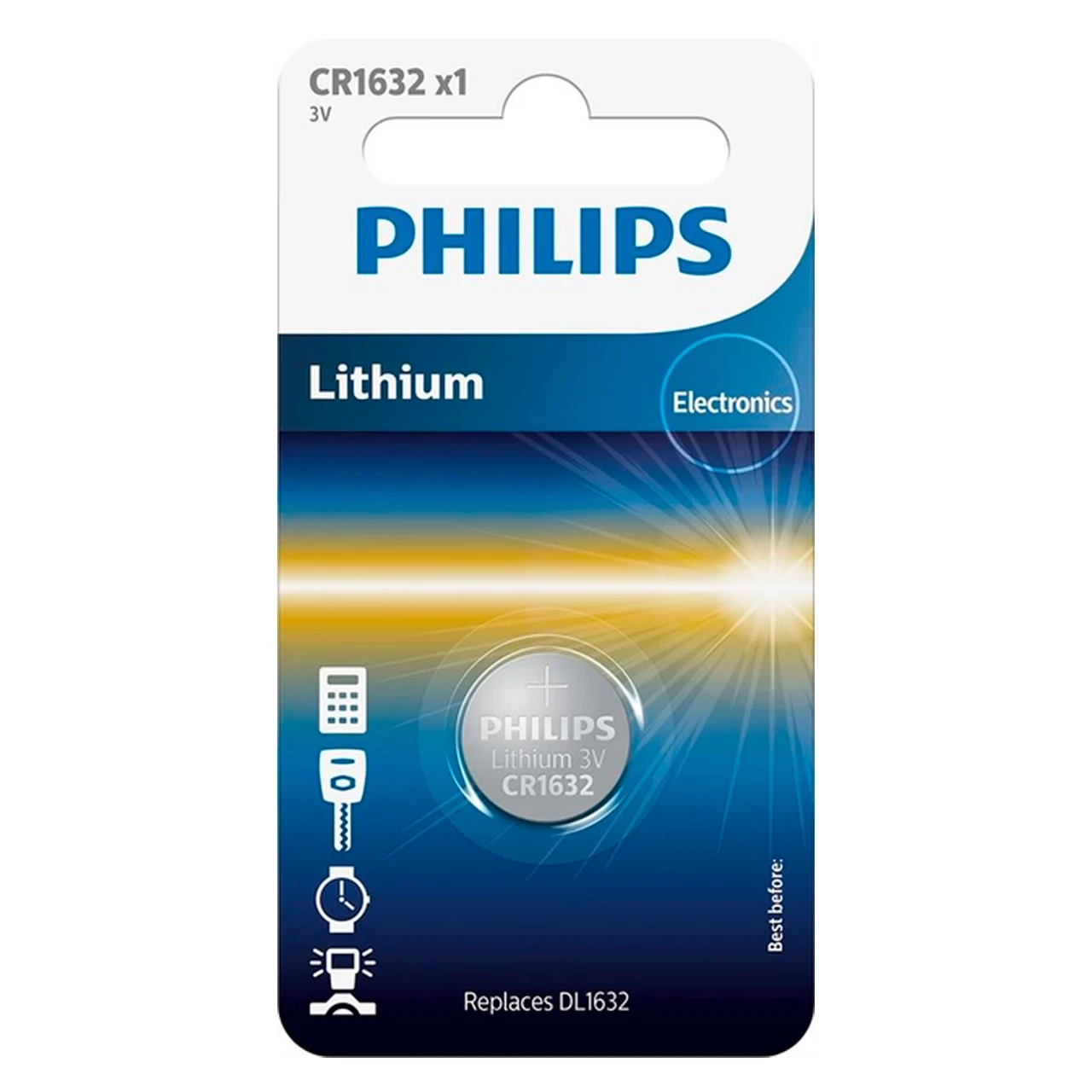 Батарейка PHILIPS CR1632 літієва 1 шт (CR1632/00B)