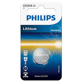 Батарейка PHILIPS CR 2016 BLI 1 Lithium літієва 1 шт (CR2016/01B)