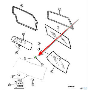 Розпірка лобового скла верх (кліпса) MOPAR 55052617 Jeep Cherokee