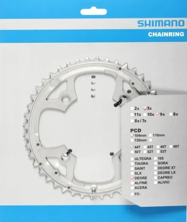 Зірка шатунів FC-M510 SHIMANO DEORE 44T 9 швидкостей срібло