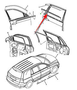 Молдінг дверки задньої, лівої MOPAR 5054119AG Chrysler Pacifica
