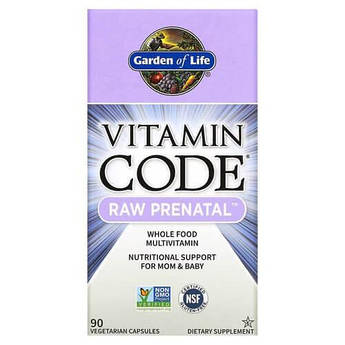 Garden of Life Vitamin Code RAW Prenatal 90 вегетаріанських капсул