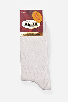 Шкарпетки чоловічі демісезонні білого кольору шовк р.41-45 198546M