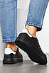 Кросівки жіночі чорного кольору на шнурівці 174119T Безкоштовна доставка, фото 3