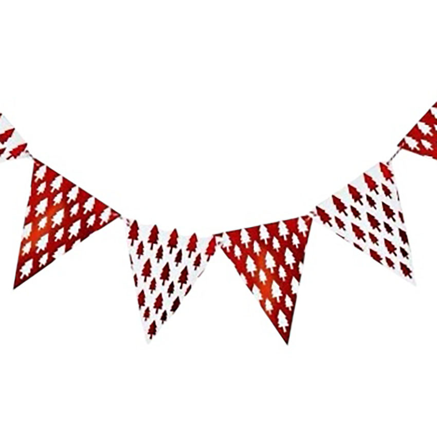 Вимпели Ялинки біло-червоні