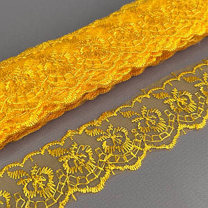 (9 метрів) Мереживо "Яблуко" органза (ширина 4 см) Жовток