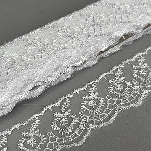 (9 метрів) Мереживо "Яблуко" органза (ширина 4 см) Білий