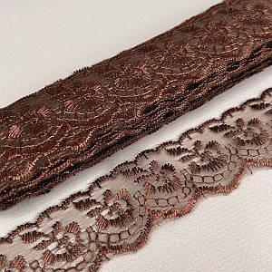 (9 метрів) Мереживо "Яблуко" органза (ширина 4 см) коричневий