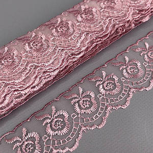 (9 метрів) Мереживо "Яблуко" Органза (ширина 4 см) Пильна троянда