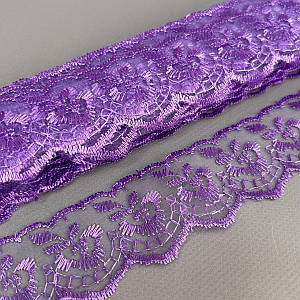 (9 метрів) Мереживо "Яблуко" органза (ширина 4 см) фіолетовий