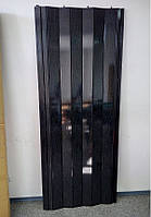 Двери гармошка глухая черное дерево межкомнатная пластиковая 810*2030*6мм