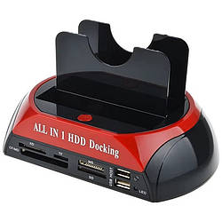 Док станція для HDD - зовнішня кишеня для жорстких дисків 2,5 - 3,5 дюйми з кардрідером Kkmoon 875