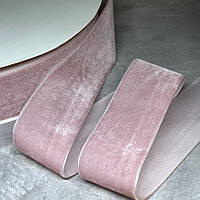 Велюр стрічка 4 см, колір пудровий, арт 017930, 1 метр, Пудровий