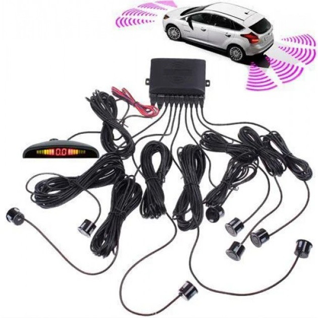 Парктронік (паркувальний радар) Assistant Parking Sensor, 8 VU-600 чорних датчиків