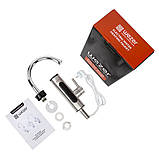 Проточний водонагрівач WEZER SDS-A14T для кухні, поворотний вилив, нержавіюча сталь, датчик темп., 3,3 кВт, хром, фото 2