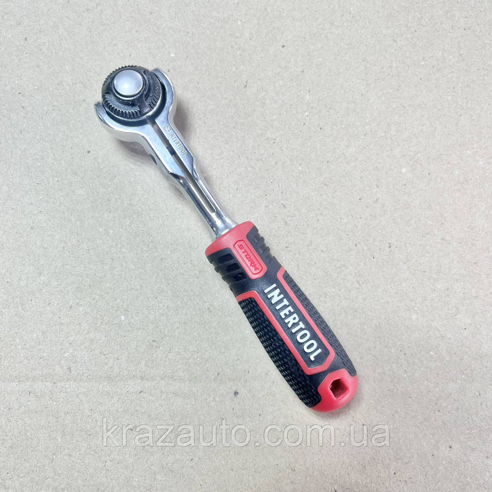 Ручка з храповим механізмом поворотна, 72 зубці 1/4", Cr-V STORM INTERTOOL ET-8007, фото 1