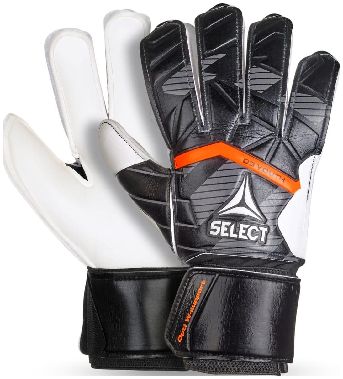 Рукавички воротарські Select GOALKEEPER GLOVES 03 YOUTH v25 чорний, білий Діт 6 (16,5 см)