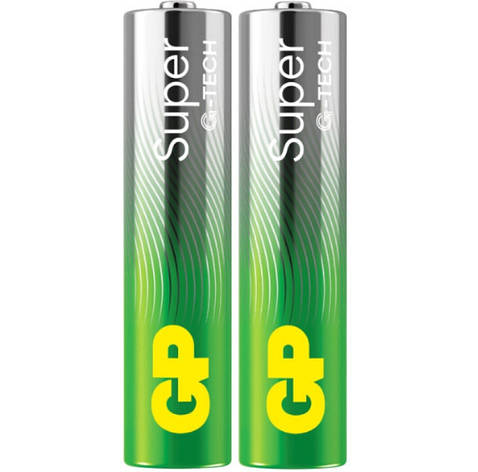 Батарейки GP SUPER ALKALINE 24A21-S2 Лужні LR03, AAA 2 шт., фото 1