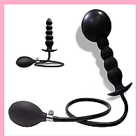 Розширювач надувний, Анальна п'ятиярусна пробка з грушею, Стимулятор анальний, Пробка для фістингу, Інтимні іг