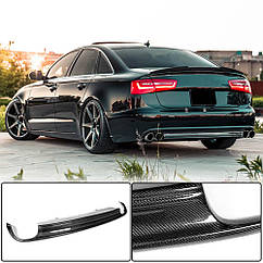 Задній дифузор бампера Ahacarbon для Audi A6 C7 2011-2017 рр. Натуральний карбон