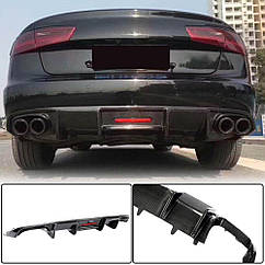 Задній дифузор бампера Ahacarbon для Audi A6 C7 2011-2017 рр. Натуральний карбон