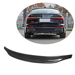 Спойлер заднього багажника для Audi A6 C8 Ahacarbon Натуральний карбон