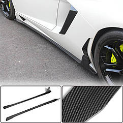 Накладки на пороги для Lamborghini Aventador Ahacarbon Натуральний карбон