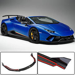 Накладка на передній бампер Lip V2 Ahacarbon для Lamborghini Huracán Натуральний карбон