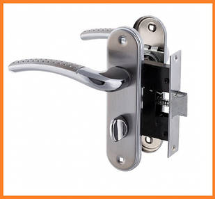 Ручка-Защёлка Межкомнатная WC 50mm 15-01 "точка" SN/CP (сатин\хром)