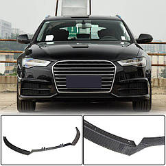 Передній бампер ліп для Audi A6 C7 2011-2017 рр. Ahacarbon натуральний карбон