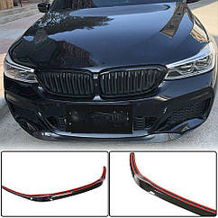 Накладка на передній бампер Карбон Ahacarbon для BMW 6 серия G32 2017- Натуральный карбон