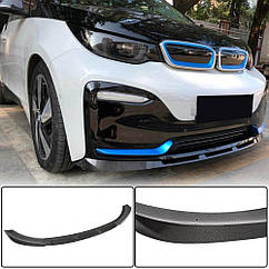 Накладка на передній бампер Карбон V1 Ahacarbon для BMW I3 2013-2022 Натуральний карбон