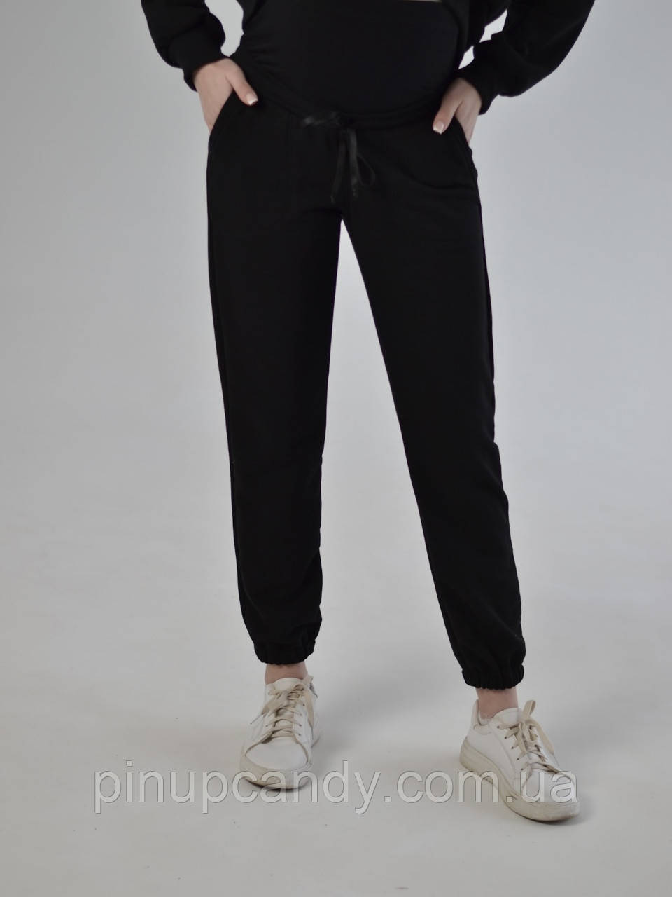 Джогери штани для вагітних Batty демісезон бавовна чорні (розміри 42-56), фото 1