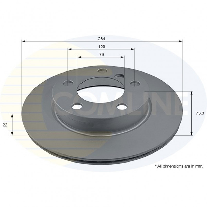Comline - Диск гальмівний вентильований з покриттям, фото 1