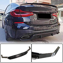 Дифузор заднього бампера Карбон Ahacarbon для BMW 6 серия G32 2017- гг. Натуральний карбон